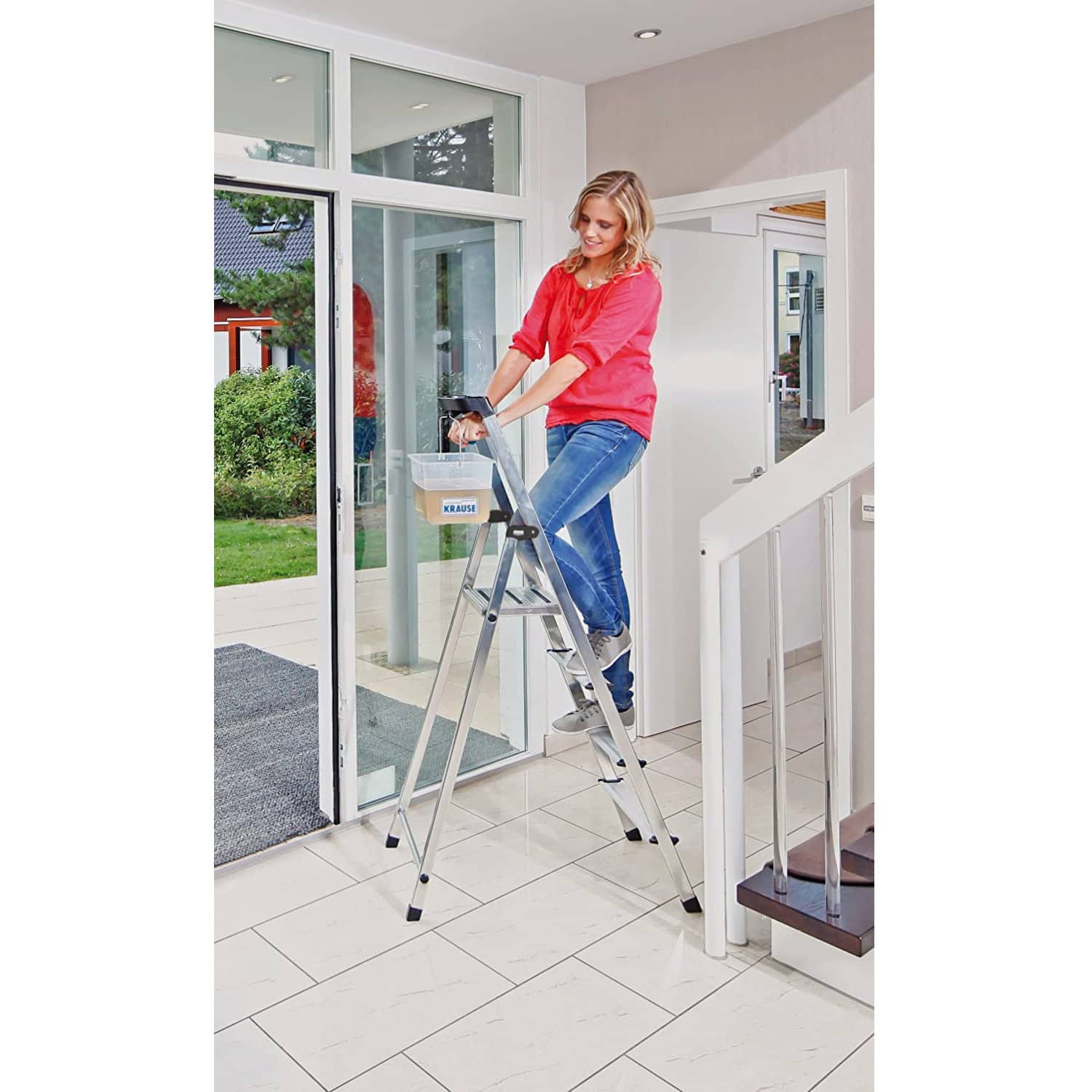 Standing step ladder KRAUSE Safety 3+1