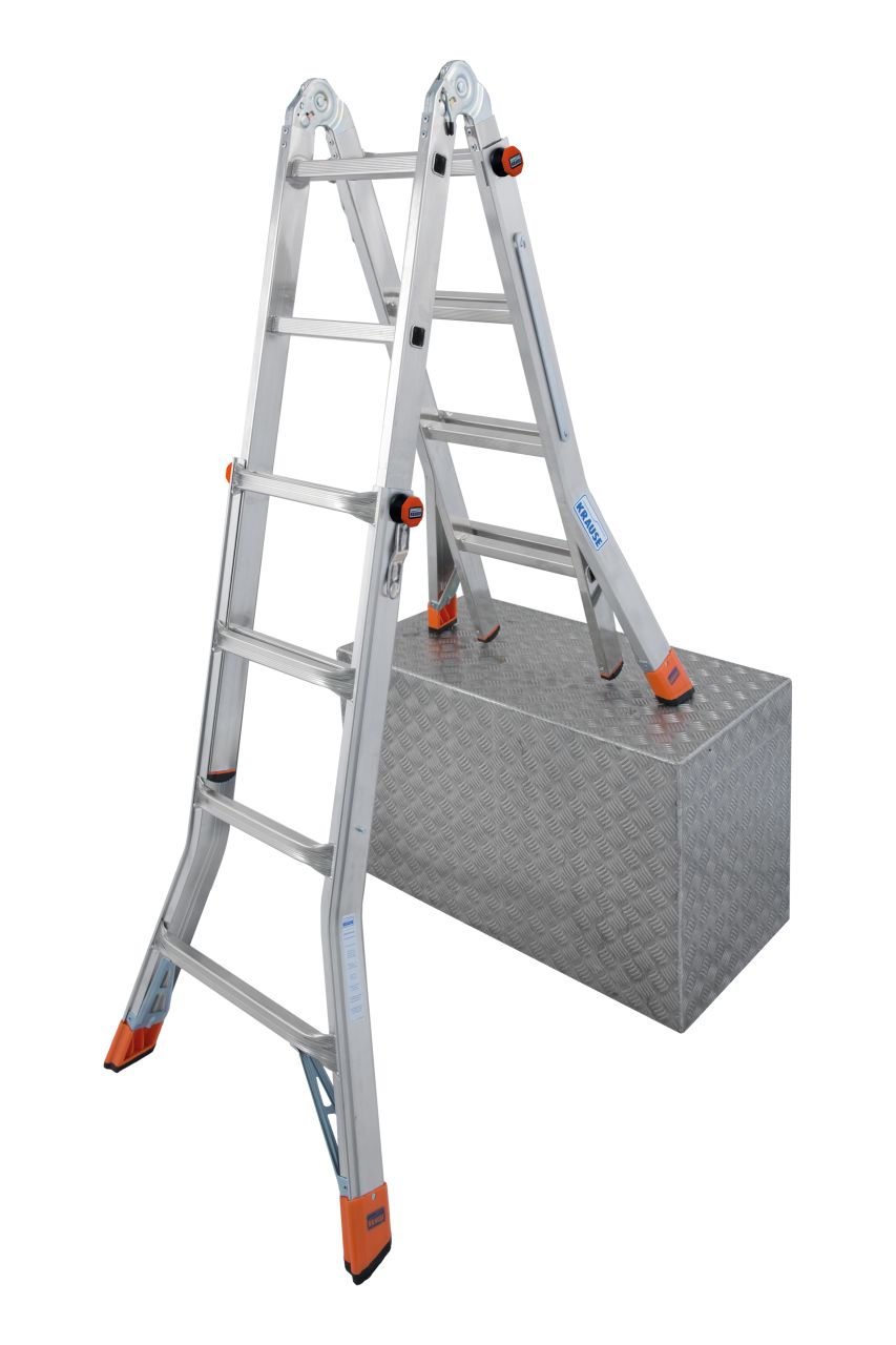 Telescopic hinged ladder with rungs KRAUSE TeleMatic 4x4