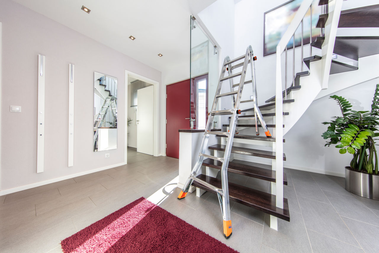 Telescopic hinged ladder with rungs KRAUSE TeleMatic 4x4