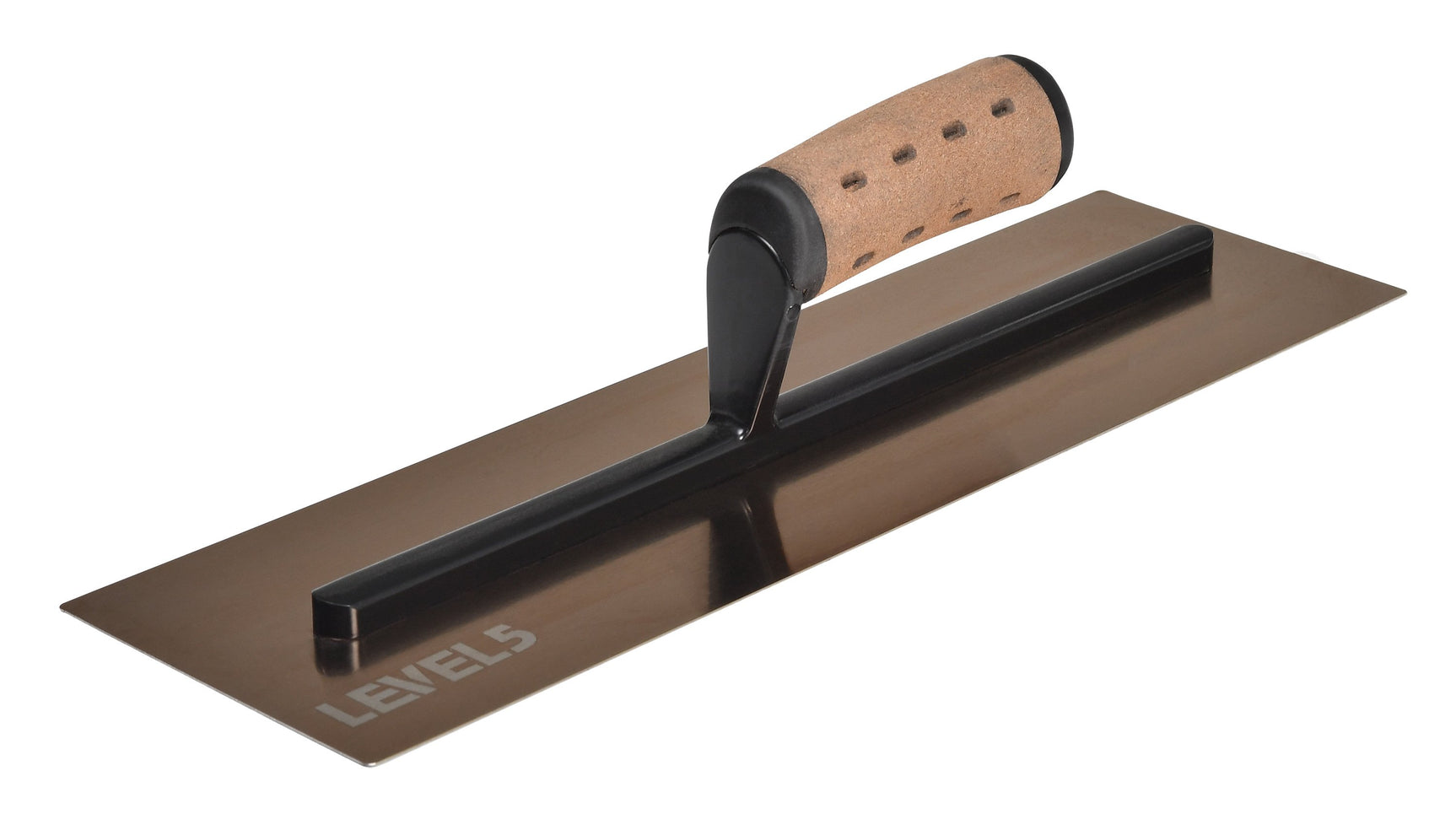 LEVEL 5 Извита маламашка от златна стомана с кожена дръжка 16/40cm