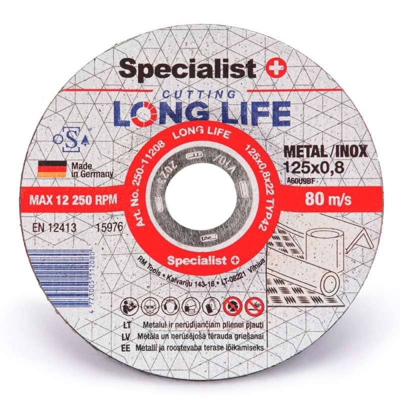 Specialist+ Metal cutting disc long life 125x0,8x22
