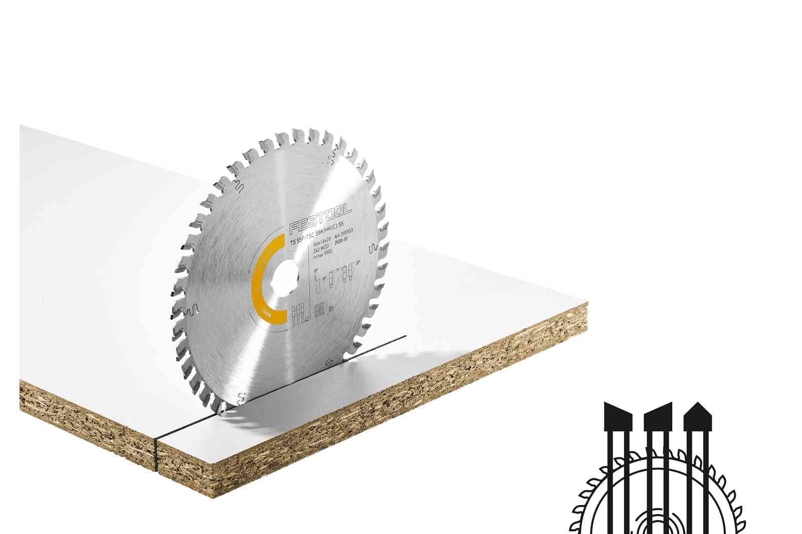 Festool Циркулярен диск WOOD FINE CUT HW 168x1,8x20 WD42