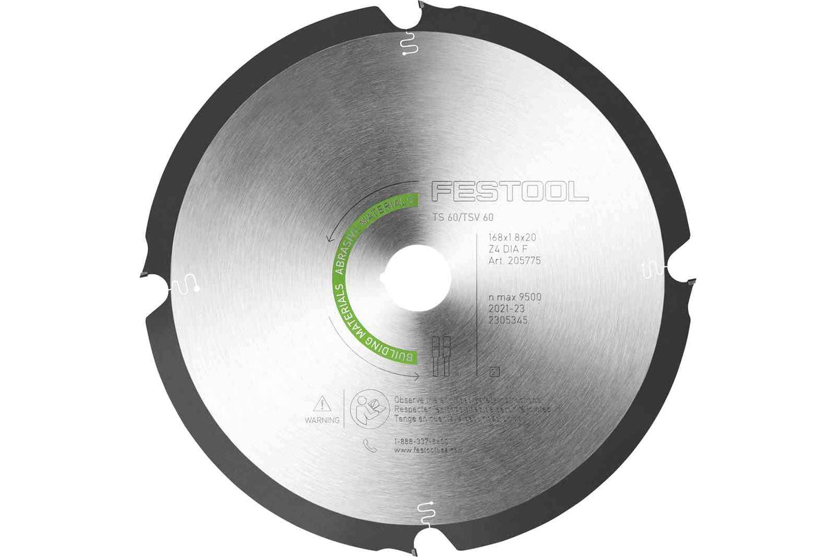 Festool Диамантен циркулярен диск ABRASIVE MATERIALS DIA 168x1,8x20 F4