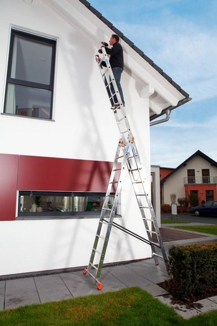 TRIBILO Three-Section Aluminium Ladder with Stair Function