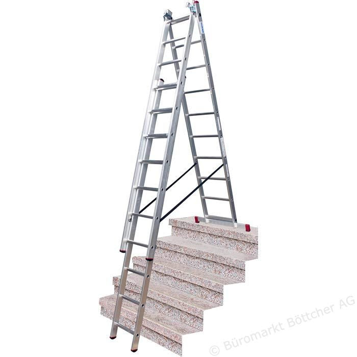 Three-section, multi-purpose aluminium ladder (without staircase function) 3x11