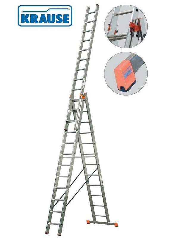 Three-section aluminium multipurpose ladder KRAUSE Tribilo 3x10