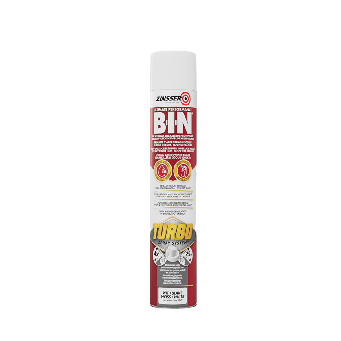 Zinsser BIN спрей 0.75L — аерозолен shellac грунд против петна
