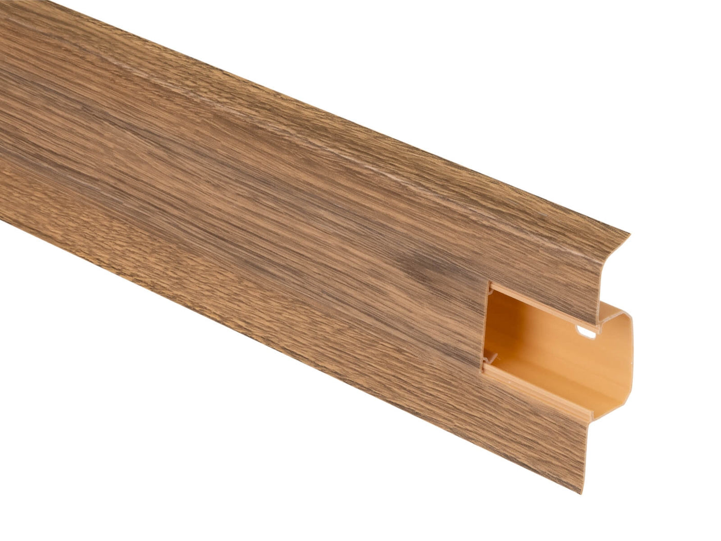 PVC перваз SG75/R2 Salag с кабелен канал, Дъб бърбън тъмен, 2.2 м