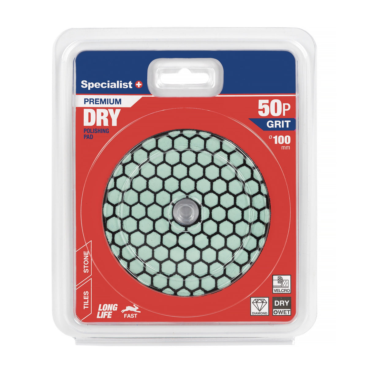 Specialist+ Diamond Polishing Pad, Universal, 100 mm, 50P