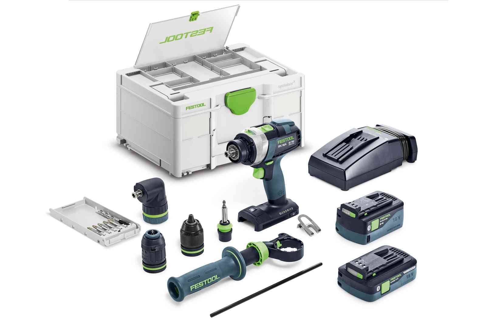 Festool Акумулаторен ударен винтоверт QUADRIVE TPC 18/4 5,0/4,0 I-Set/XL