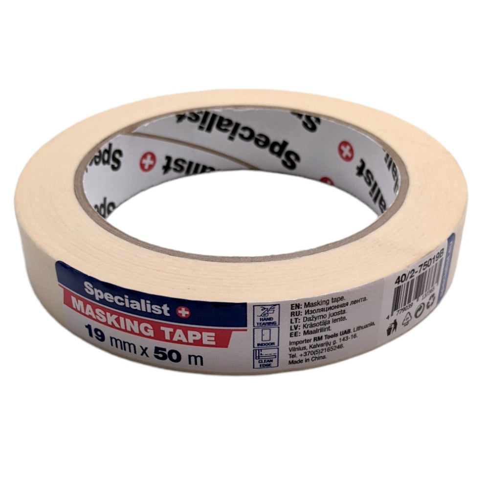 Specialist+ Хартиено тиксо 50m x 19mm