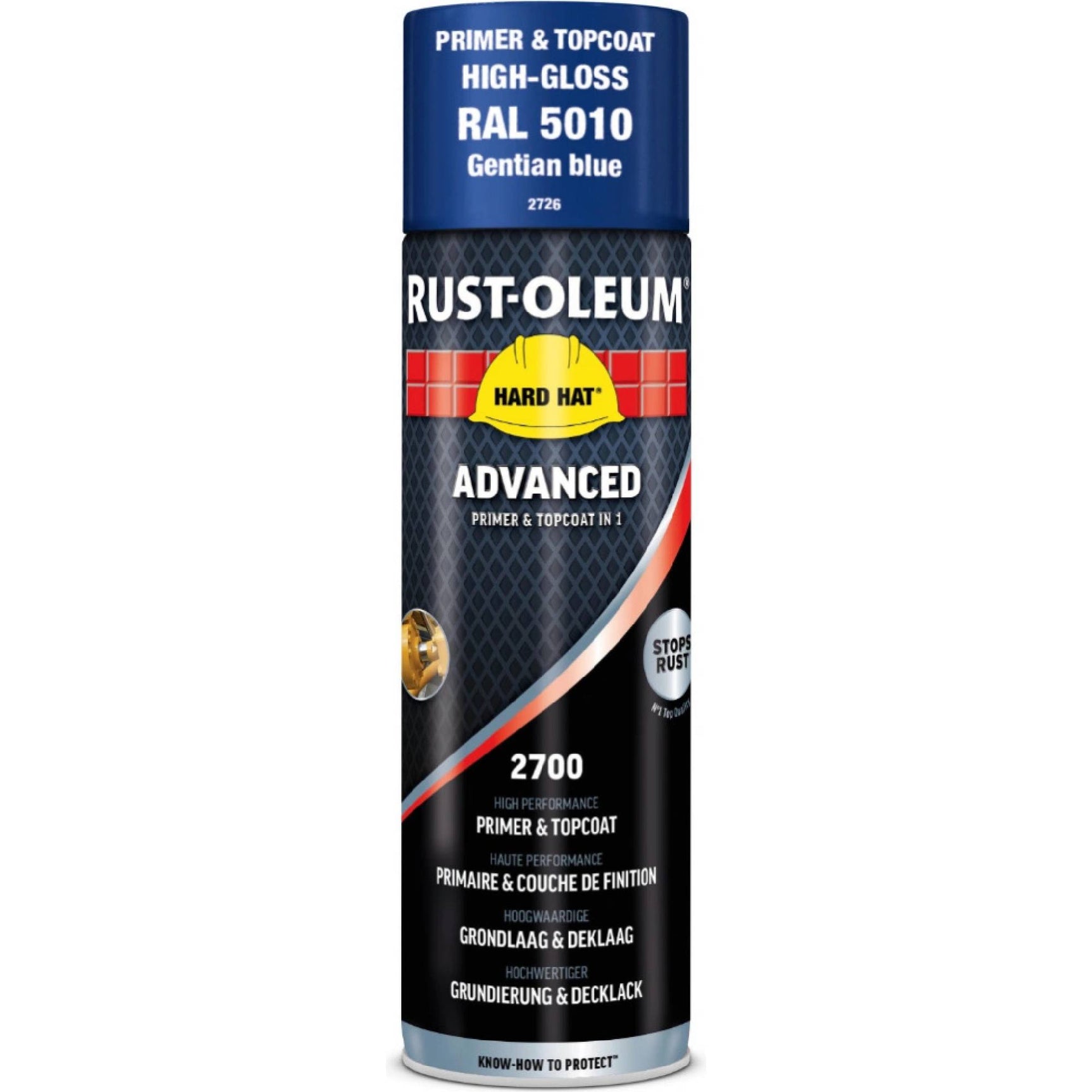 RUST OLEUM HARD HAT® ADVANCED Спрей грунд и топ лак в 1/Gloss blue 500ml