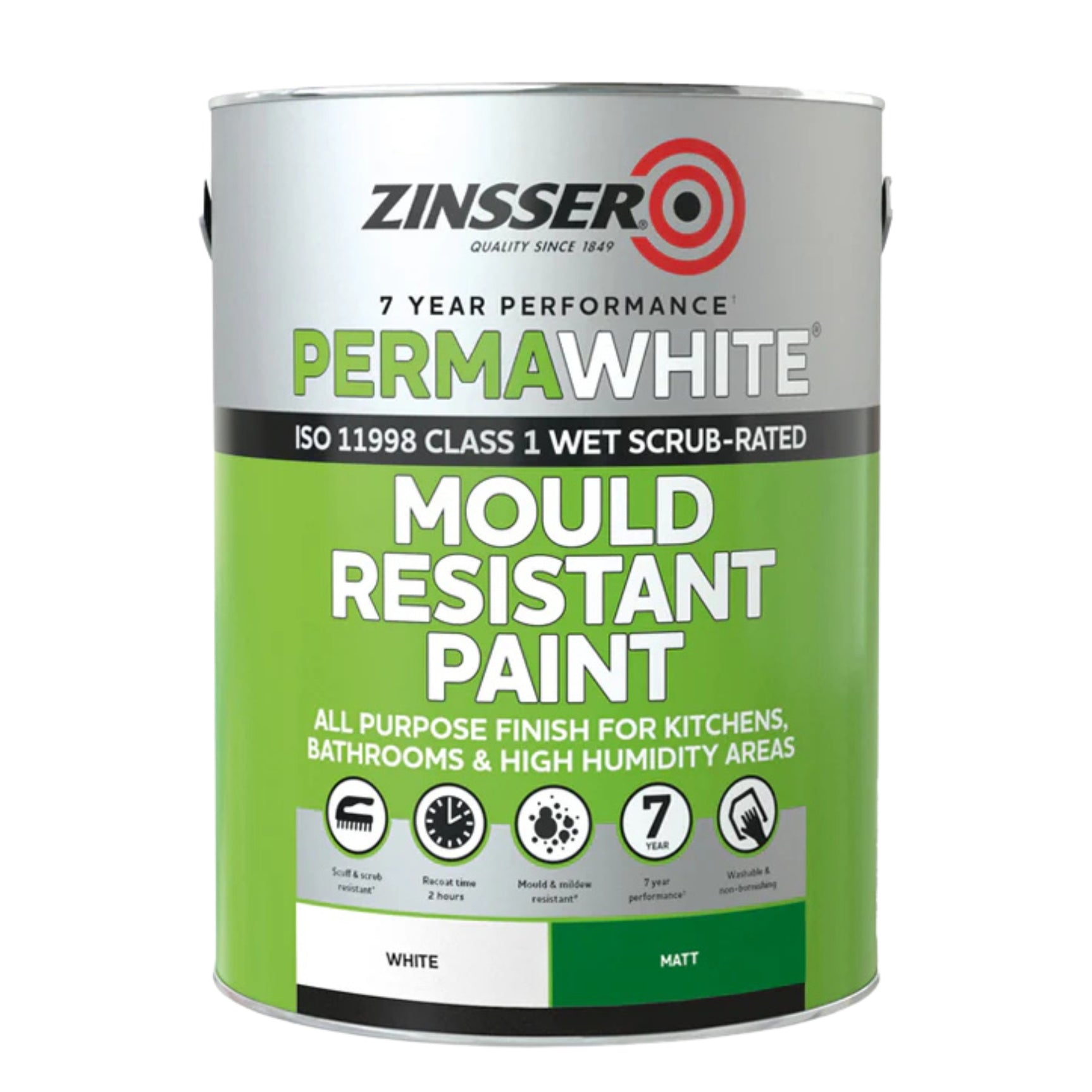 Set ZINSSER PERMA-WHITE MATT Interior paint + ZINSSER BIN PRIMER