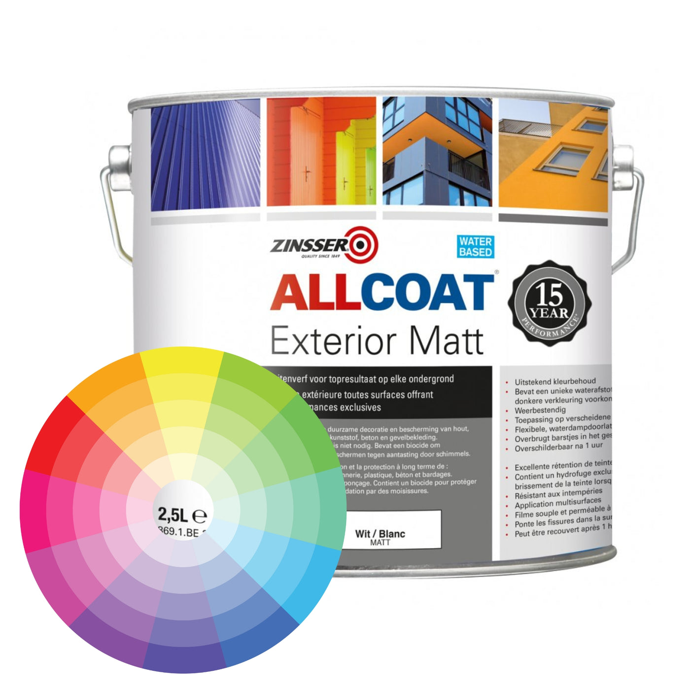 ZINSSER ALLCOAT Боя за тониране за фасади и външна употреба Base D Matt/2.5L