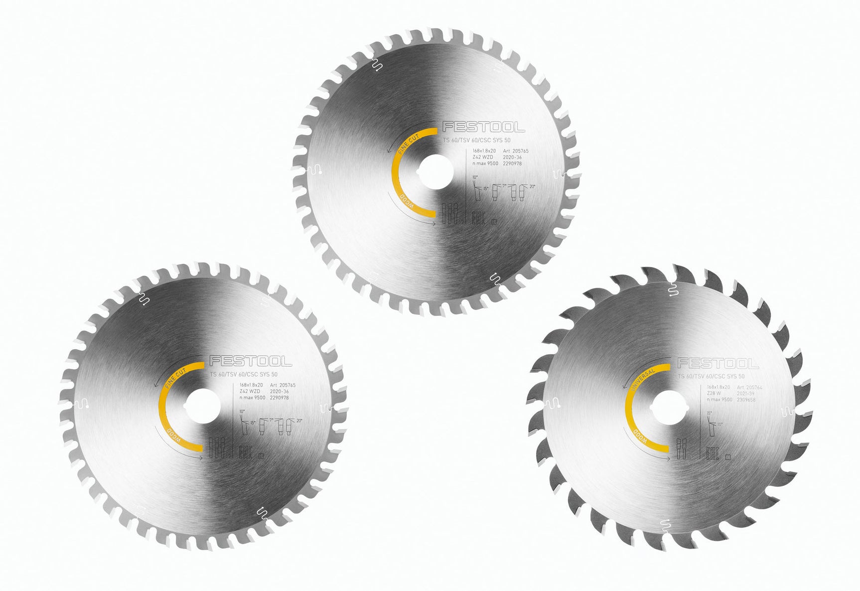Festool Комплект циркулярни дискове KSB-SORT/3 W 168x1,8