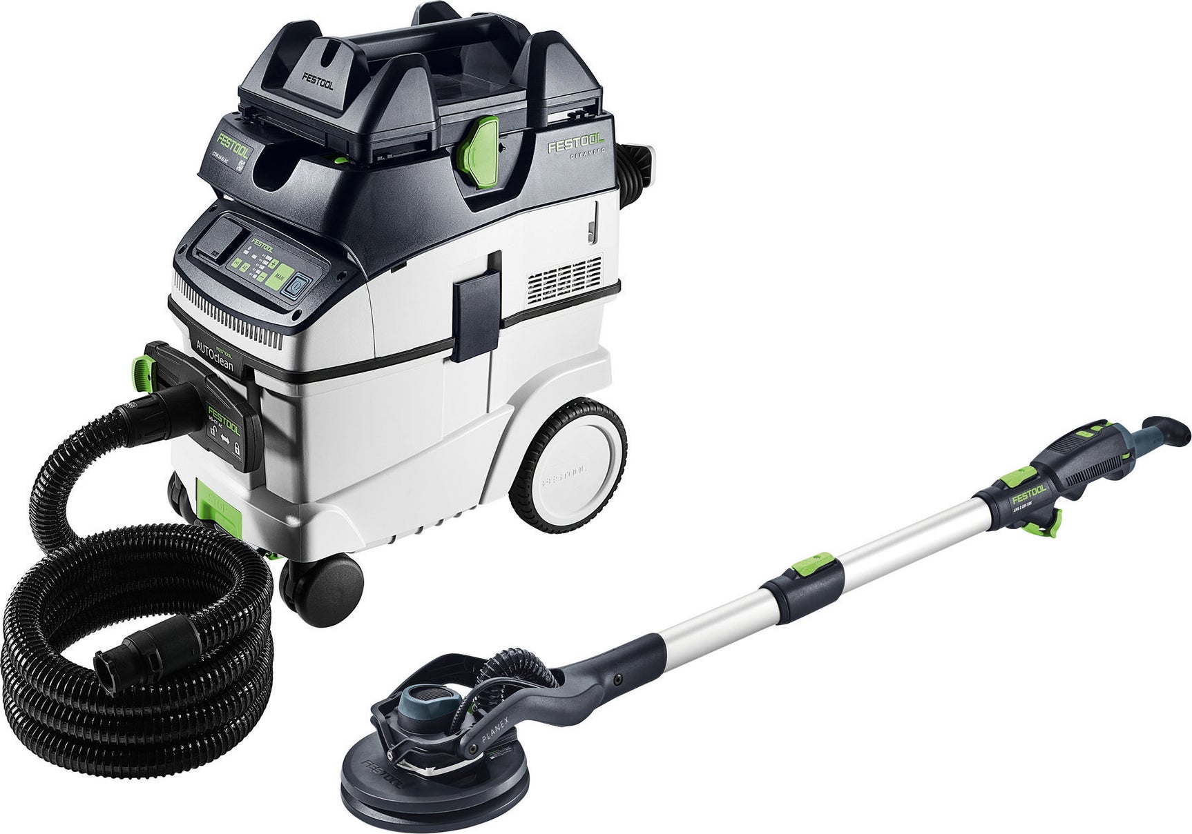 Festool Комплект жираф с дълга дръжка и прахосмукачка PLANEX LHS 2 225 EQI/CTM 36-Set