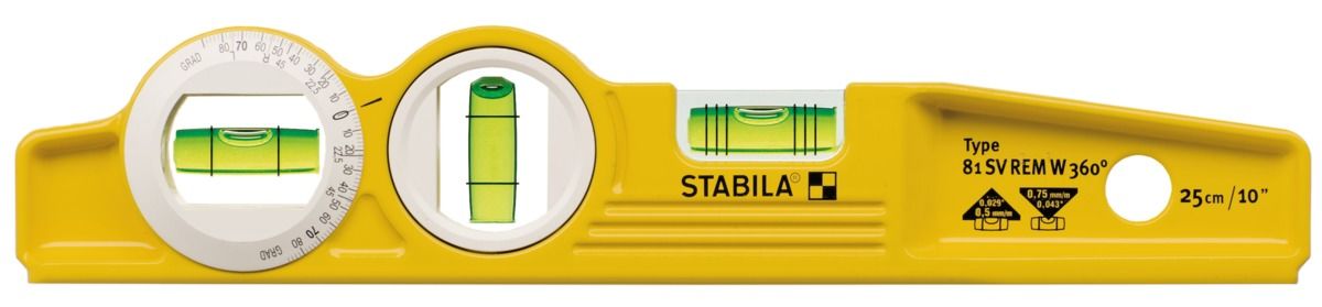STABILA Aluminum level type 81SV REM W360 Torpedo 25 cm