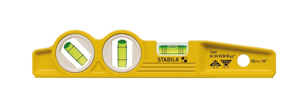 STABILA Aluminum level type 81SV REM W45 Torpedo 25 cm