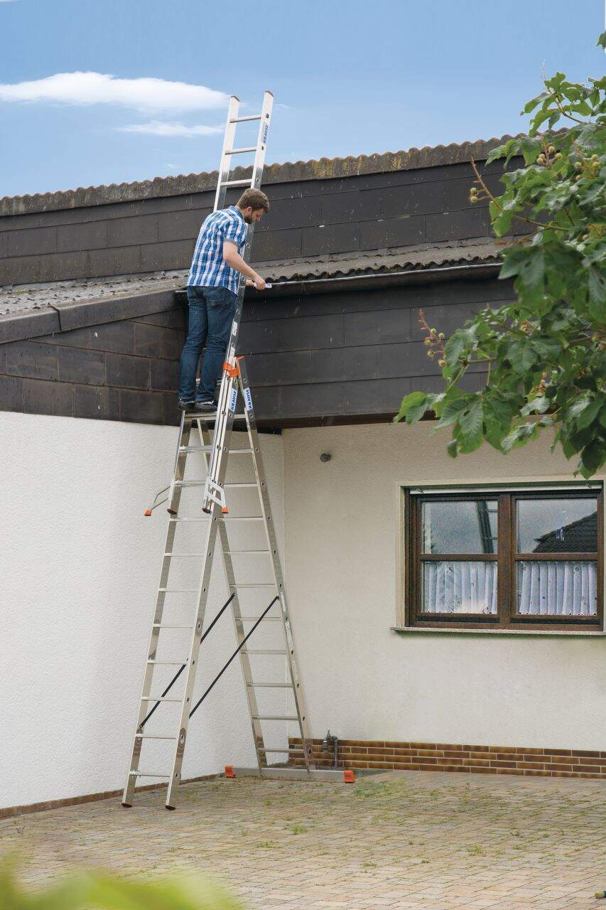Three-section aluminium multipurpose ladder KRAUSE Tribilo 3x14