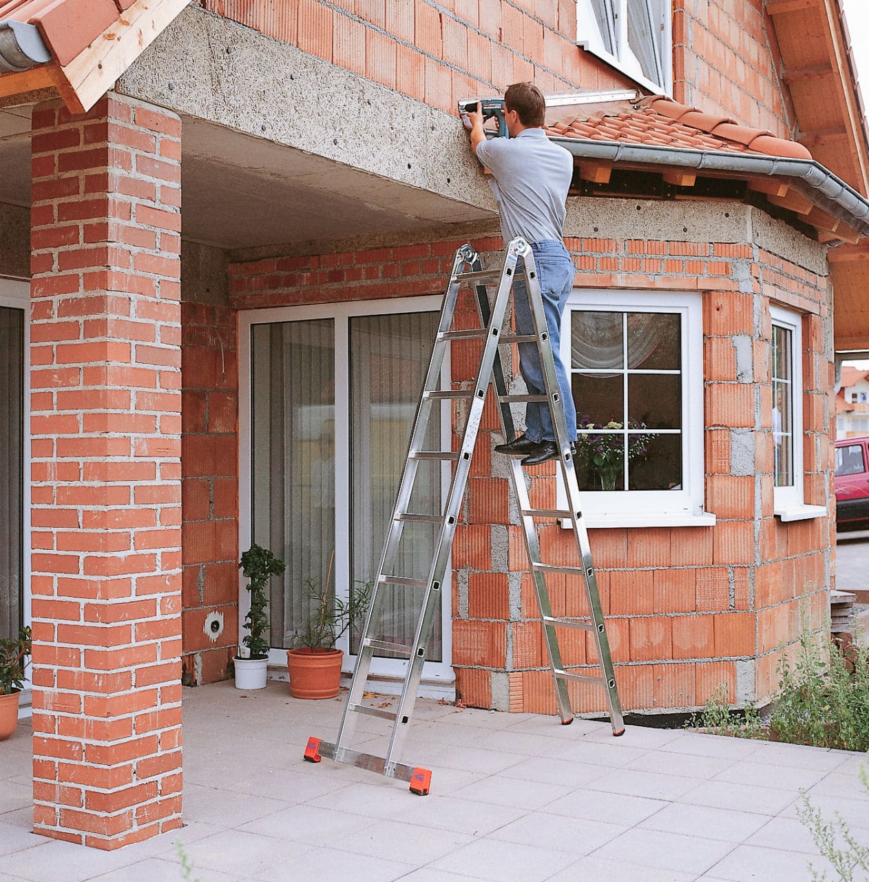 Двойна стълба с панта KRAUSE TriMatic 2x8