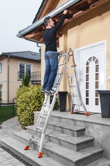 Telescopic hinged ladder with rungs KRAUSE TeleMatic 4x5