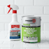 ZINSSER PERMA-WHITE MATT Интериорна боя против мухъл+ Mellerud спрей