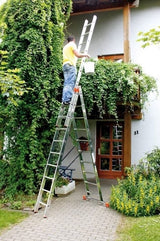 TRIBILO Three-Section Aluminium Ladder with Stair Function