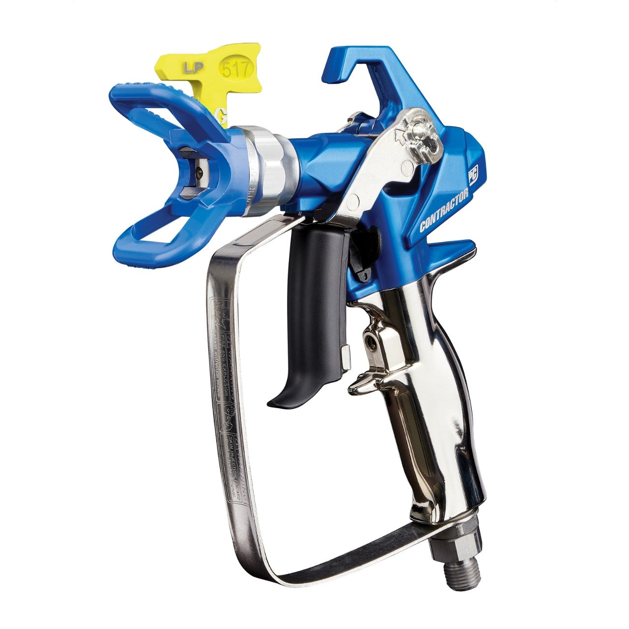 Graco Contractor PC Airless Spray Gun, RAC X LP 517, BlueMax II Airless Hose 1/4 in x 50 ft, BlueMax II Airless Whip Hose 3/16 in x 4.5 ft