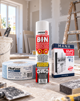КОМПЛЕКТ УИКЕНД РЕМОНТ: MANA Магнит БЪРЗ МОНТАЖ + FIBAFUSE MAX 76м + ZINSSER BIN Turbo