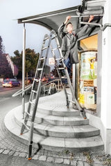 TELE VARIO Алуминиева телескопична стълба с 4-удължителя за рамена