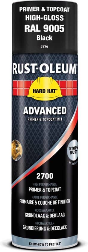 RUST OLEUM HARD HAT® ADVANCED Спрей грунд и топ лак в 1/Gloss black 500ml