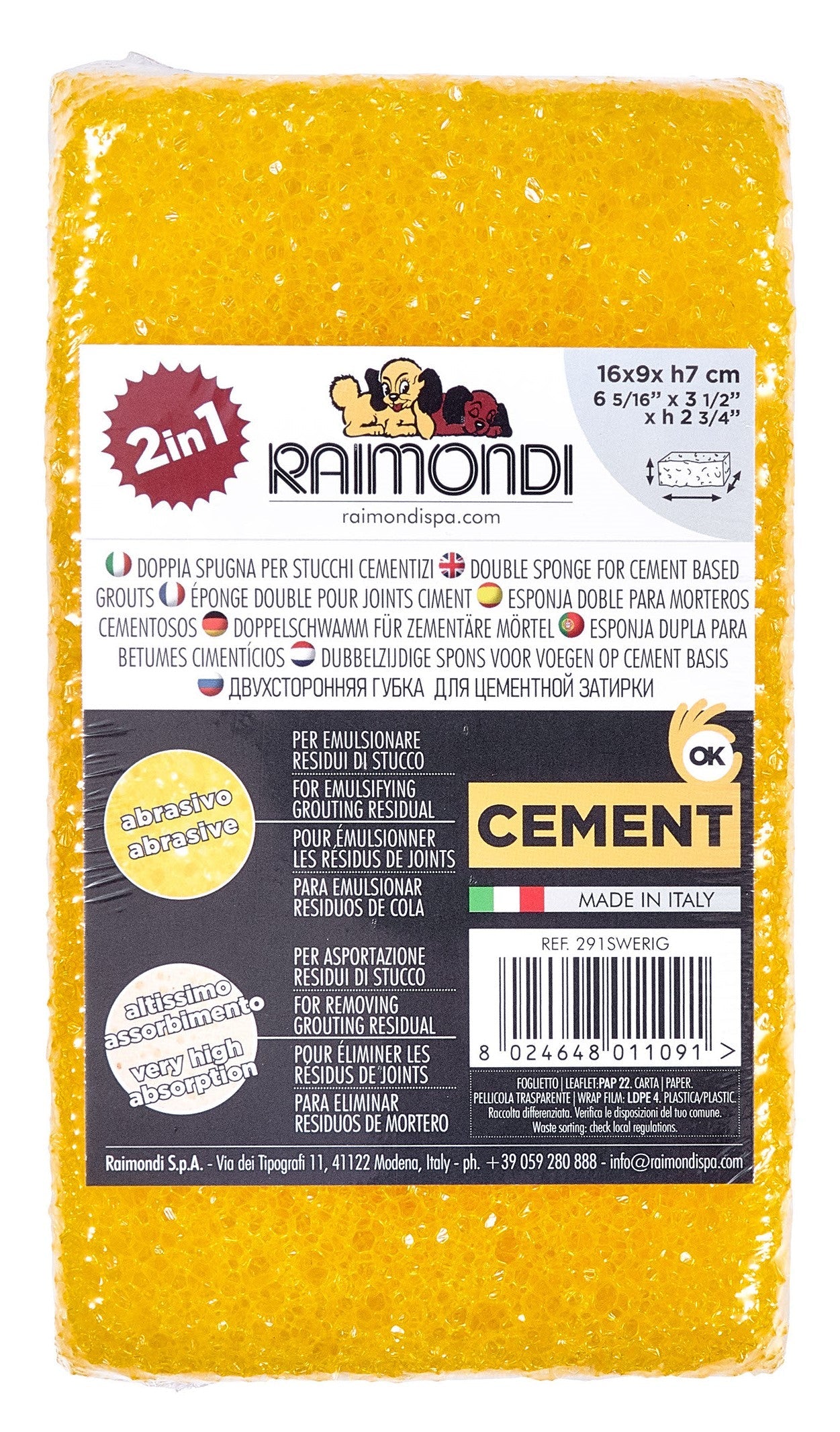 Raimondi гъба SWEEPEX + абразивна 16×12×7