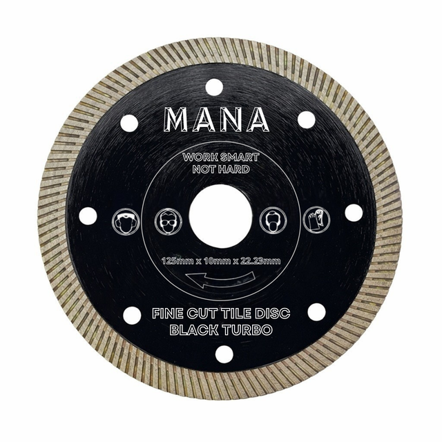 MANA Turbo Диск за рязане на плочки, черен 125mm 22.23mm — оригинален продукт