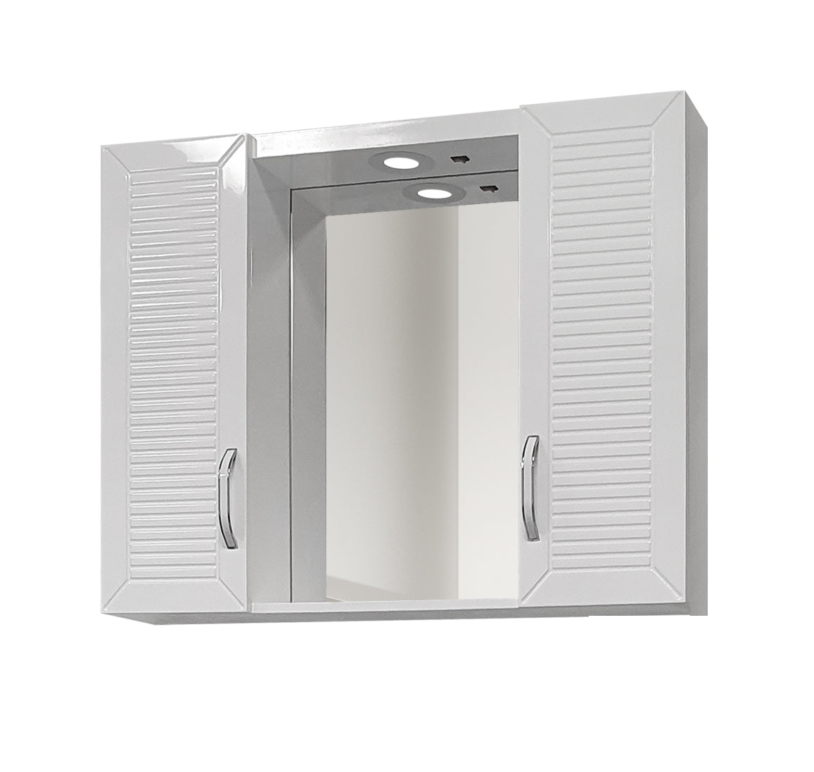 Bathroom wall cabinet Makena Keri with mirror, White, 70 cm
