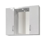 Горен шкаф за баня Makena Кери с огледало, Бял, 70 см