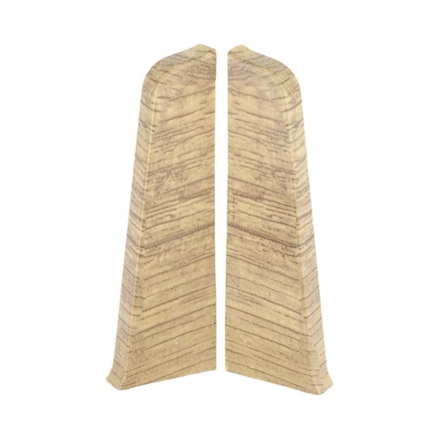 Right and left end caps for SG75/Q1 Salag skirting board, Dirty Oak