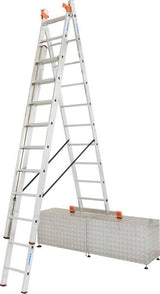 TRIBILO Three-Section Aluminium Ladder with Stair Function