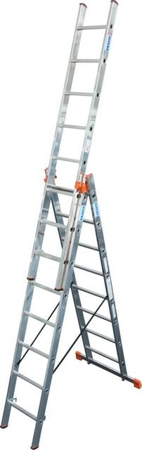 TRIBILO Three-section aluminium ladder with stair function
