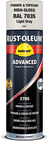 RUST OLEUM HARD HAT® ADVANCED Спрей грунд и топ лак в 1/Gloss light grey 500ml