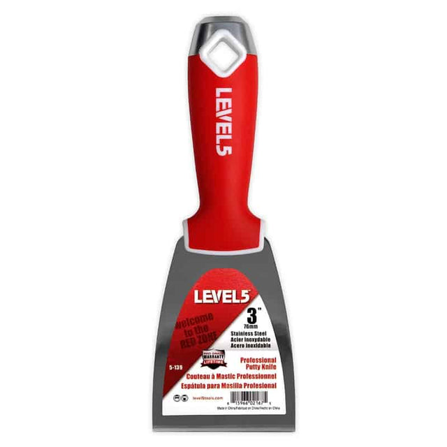 LEVEL 5 Професионална Шпакла 3/76mm с гумирана ръкохватка 