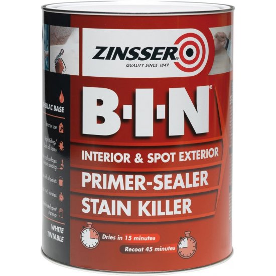 Zinsser BIN 1L — изглед на опаковката с лого Zinsser