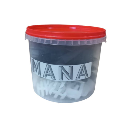 MANA нивелираща система за плочки 50 основи 2мм + 50 клинчета - в кофа