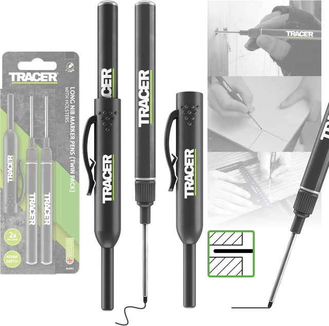 TRACER Перманентен маркер за отвори с предпазител / 2 броя
