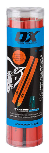 OX Червени дърводелски моливи 10 бр - Цена: 15.80лв.