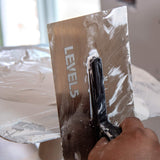 LEVEL 5 12" FLAT TROWEL GOLD STAINLESS STEEL LEATHER HANDLE