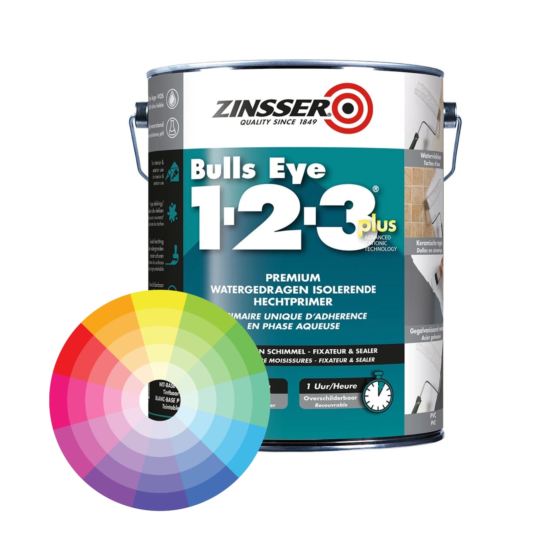 ZINSSER BULLS EYE 1-2-3 Plus Свързващ грунд против петна за супер гладки повърхности