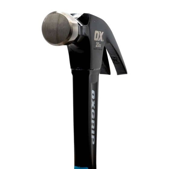 OX Trade Fibreglass Handle 20oz, Claw Hammer