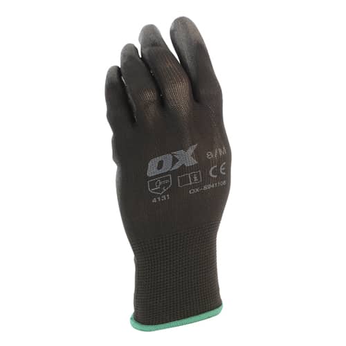 OX BLACK PU FLEX DECORATORS GLOVES