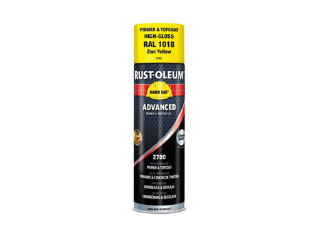 RUST OLEUM Hard hat advanced Спрей грунд и топ лак в 1/Gloss zinc yellow 500ml