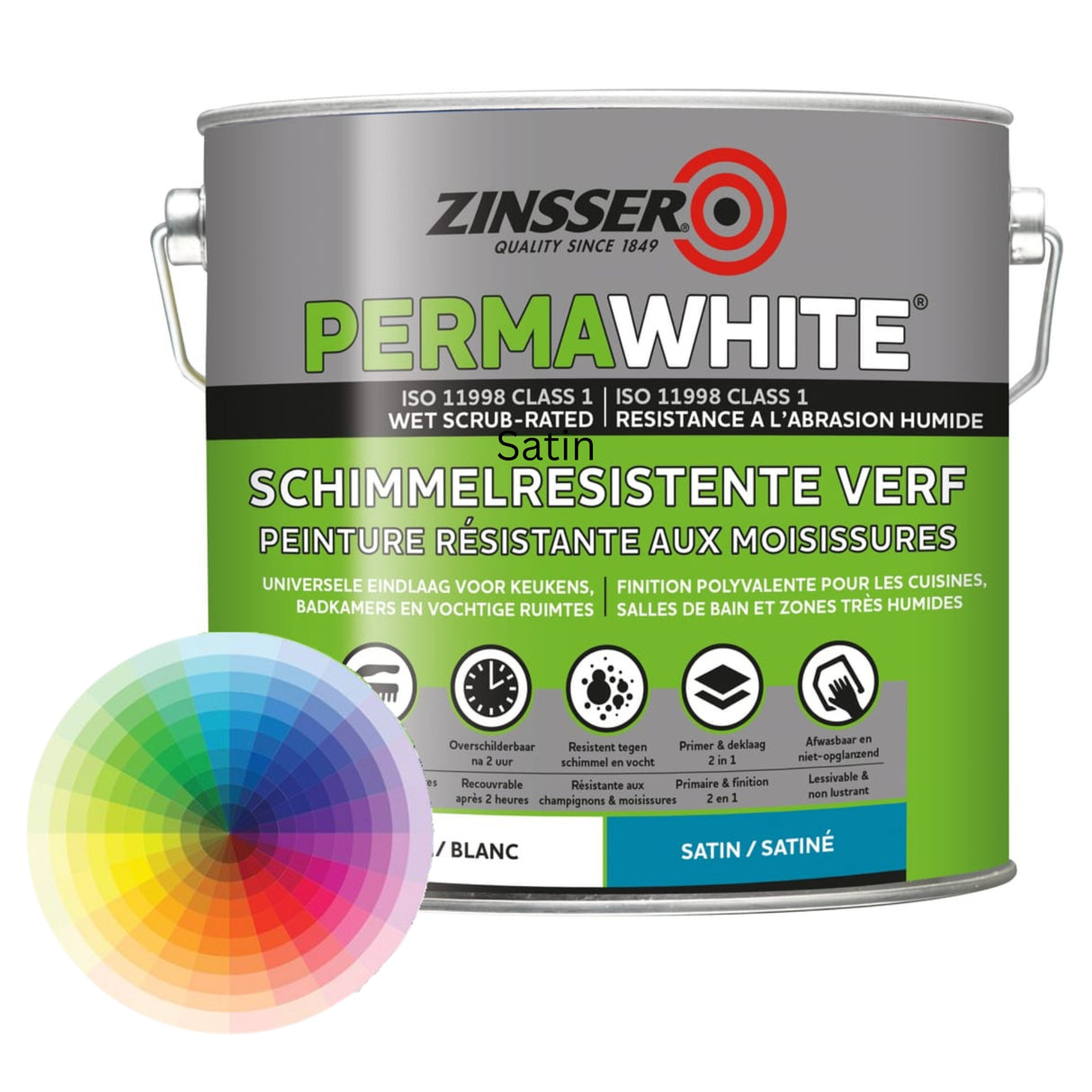 Zinsser Perma-White SATIN 10L — интериорна боя против мухъл и плесен